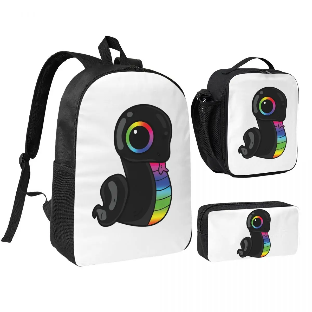 Sneki Snek Fan Design Razer RGB Sticker Backpack BookBag School Bag Computer Shoulder Bags 3ps Insulated Lunch Bag Pencil Case
