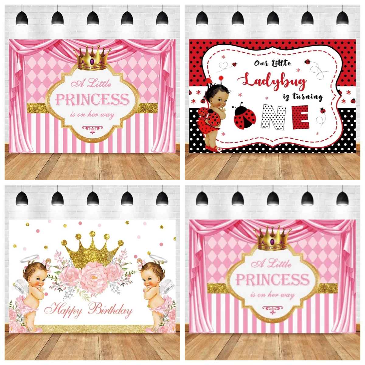 

Newborn Baby Shower Party Backdrop Prince Princess 1st Birthday Crown Balloon Decoration Photography Background Props TR-01