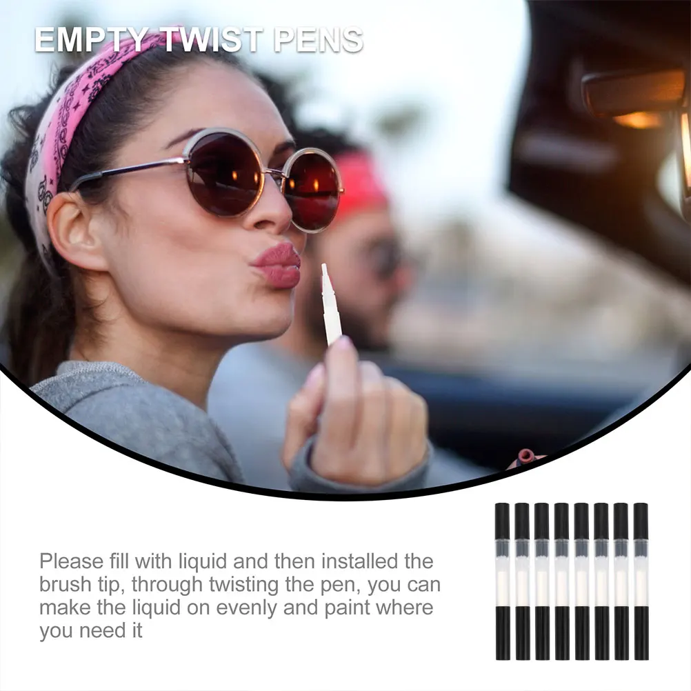 

8 Pcs Empty Nail Oil Pens Cuticle Oil Holder Refillable Twist Manicure Supplies Portable Lip Gloss Tube Nail Art Tools Practical