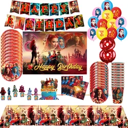 Disney Descendants The Rise of Red Birthday Party Decoration Tableware Balloon Backdrop Cake Topper Party Supplies Baby Shower