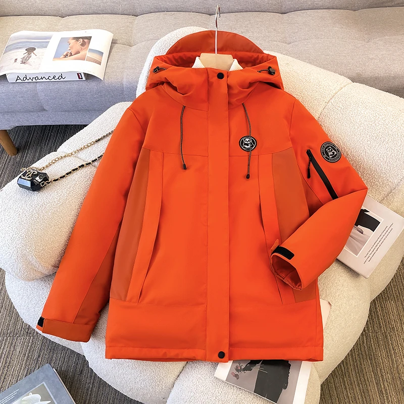 

Loose Women's Cotton Jaet Workwear Thiened Winter Coat Medium Length Hooded Overcoat Commute Sle Zipper Closure C...