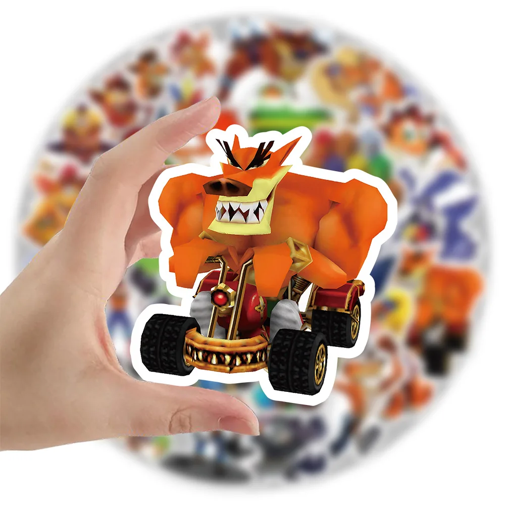 10/30/62PCS Crash Bandicoot Cartoon Stickers divertente gioco Sticker Graffiti decalcomanie fai da te Laptop Phone chitarra Car Bike Skateboard Toy