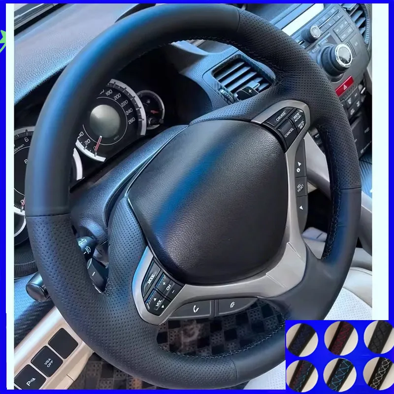 

Custom Hand-stitched Black Anti-slip Wear-resistant Comfy Microfiber Leather Car Steering Wheel Cover For Honda Spirior OId
