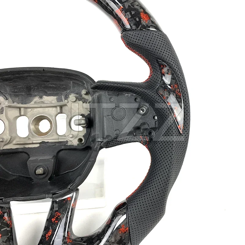 Volante de fibra de carbono forjado para Interior de coche, accesorio para Dodge Challenger SRT 2015, 2016, 2017, 2018, 2019, 2021, 2022, 2023, 2024