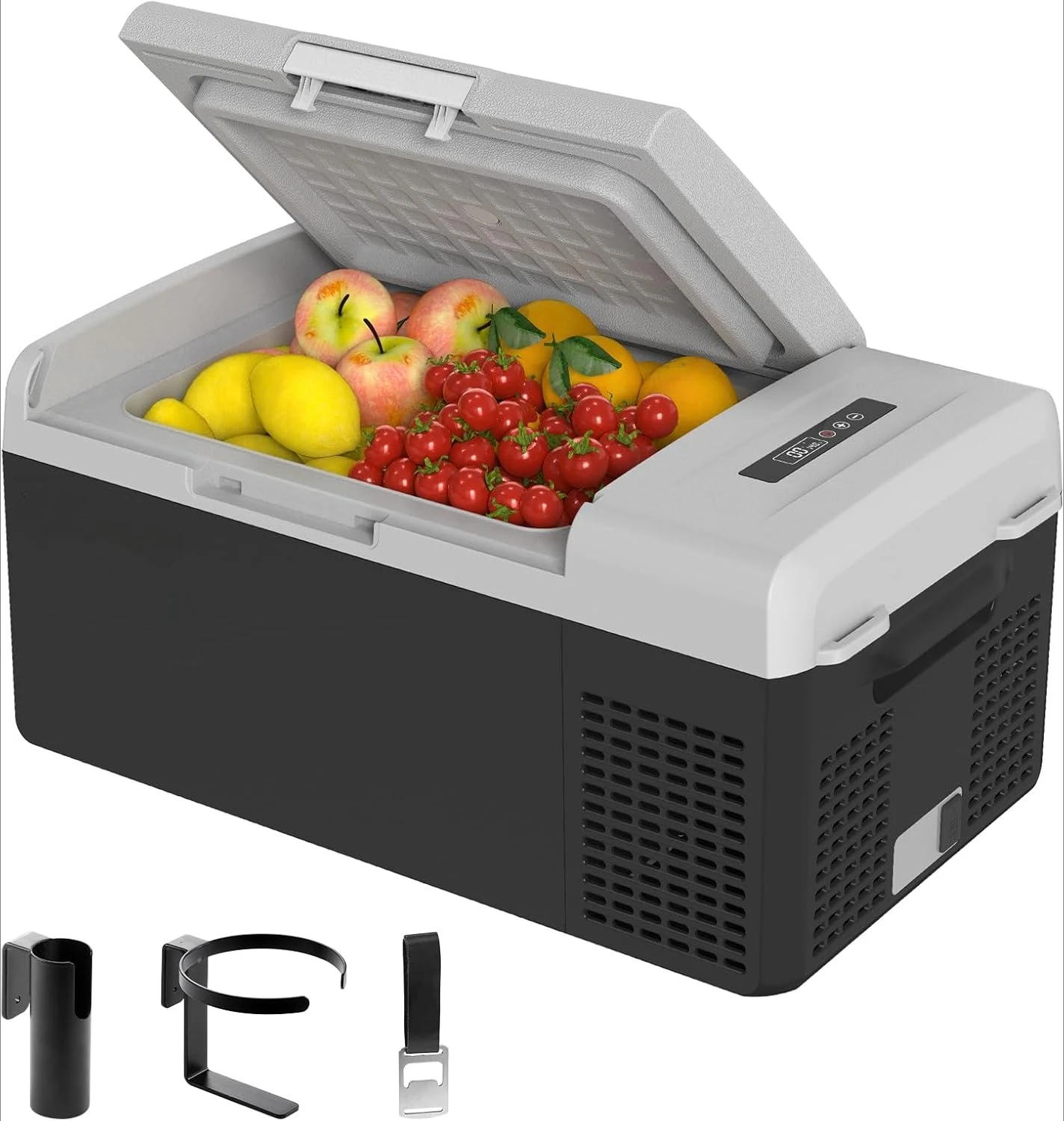 

12v Refrigerator, -4℉-68℉ Fast Cooling Car Refrigerator, 15L/15.8Qt Car Fridge Portable Freezer with 12/24V DC