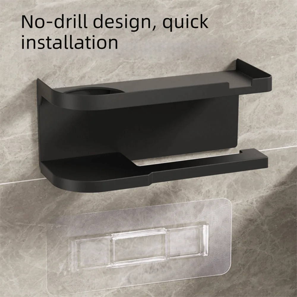 

Strong Adhesion No Drill Toilet Paper Holder Easy Install Stable Durable Self Adhesive Toilet Paper Holder Modern Style