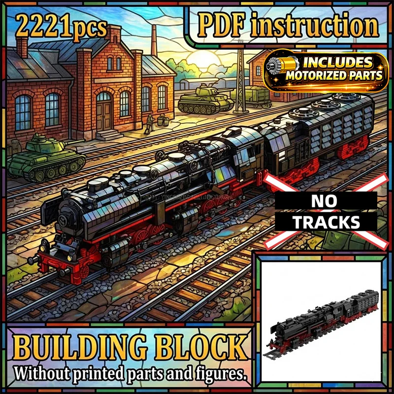

DIY City Railway Transport Steam Train Vehicle Construction Set Classic Engine Building Bricks Toy for 249188 moc