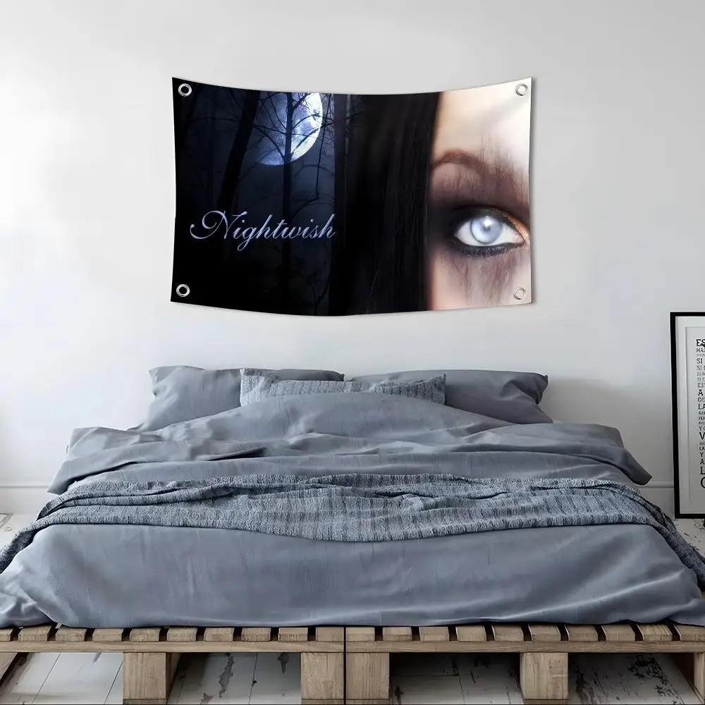 Bandeira da Banda de Metal Sinfônico Nightwish, Decoração Personalizada para Camping, Jardim, Quarto, Festas, Arte de Parede, Presentes para a Família