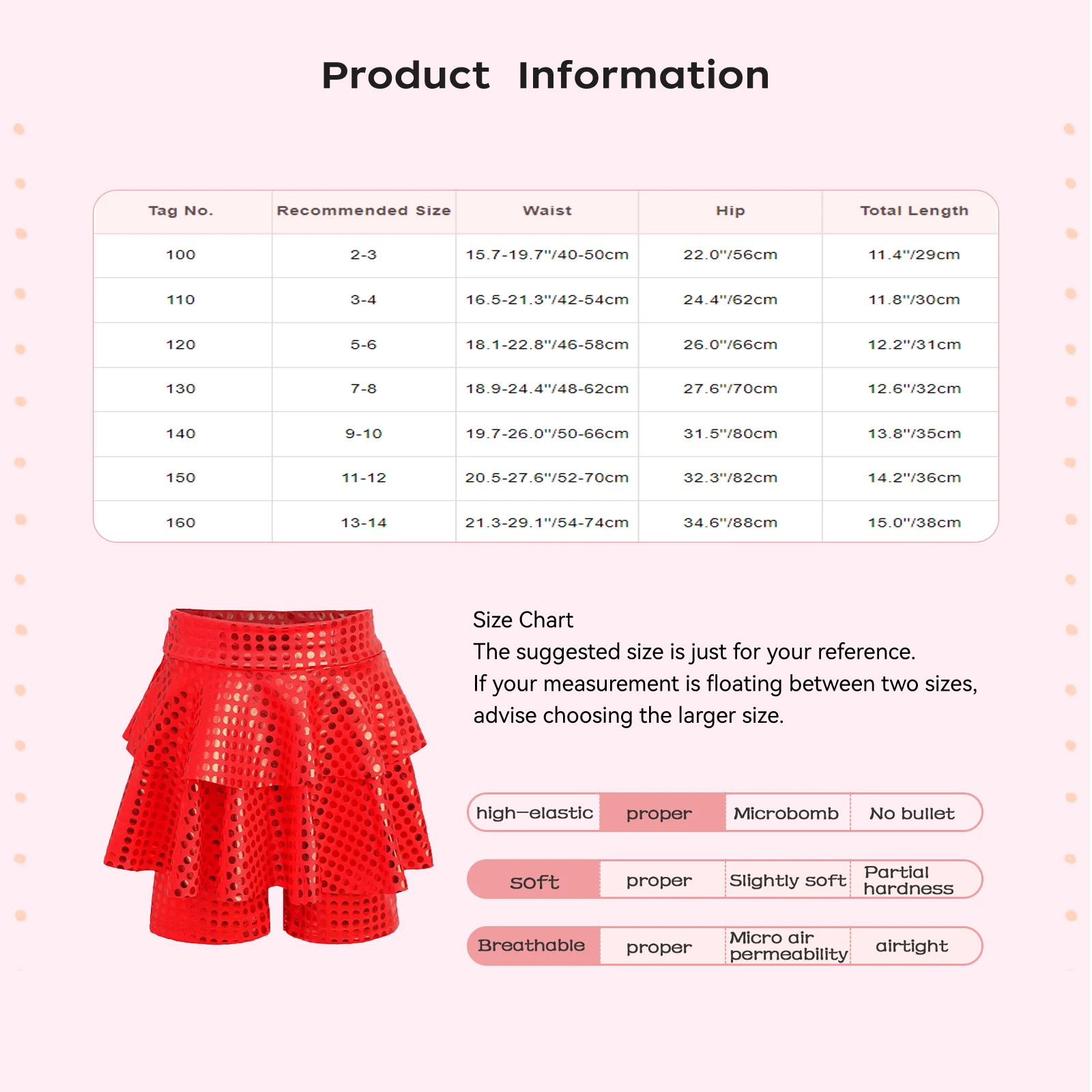 キッズガールズジャズダンススカートキュロットファッションメタリックヒョウ柄ハイウエストスカート付きショーツチアリーディングバレエスカート