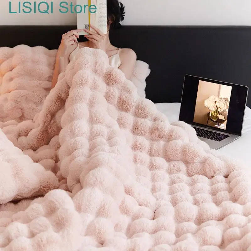 

New Tuscan Blanket Imitation Fur for Winter Luxury Warmth Super Comfortable Blankets for Beds High-end Warm Winter Blanket for