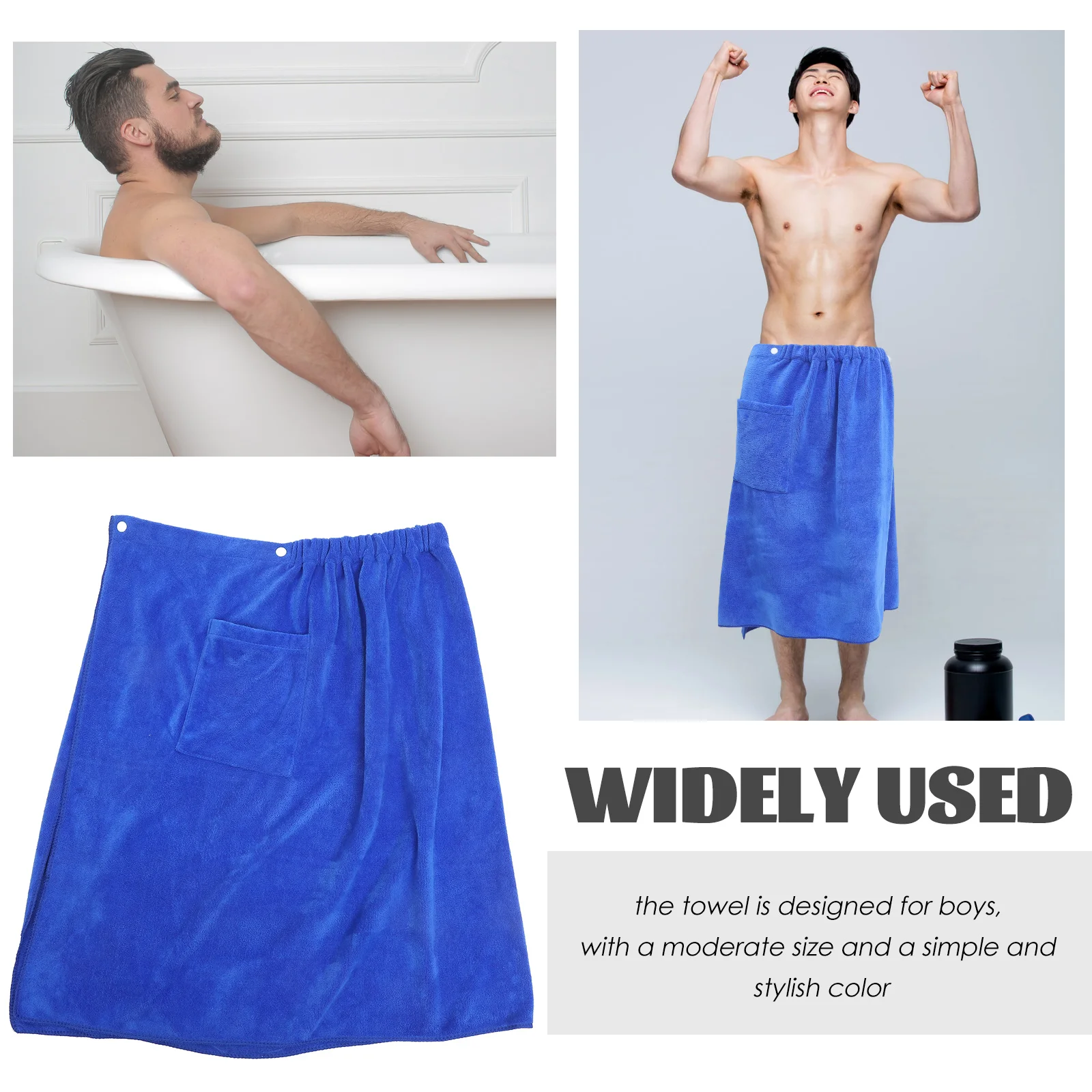 

Men's Coral Fleece Bath Towel Wrap Lightweight Quick-Dry Body Towel for Beach Spa Hotel Travel Bathrobe Thicken Comfortable