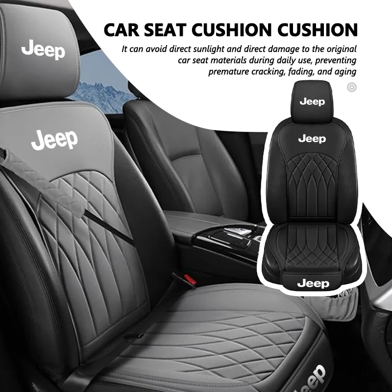 Cuscino per Sedile Auto in Pelle per Jeep, Coprisedile Decorativo Antipolvere, Accessori Interni per Grand Cherokee Patriot Renegade