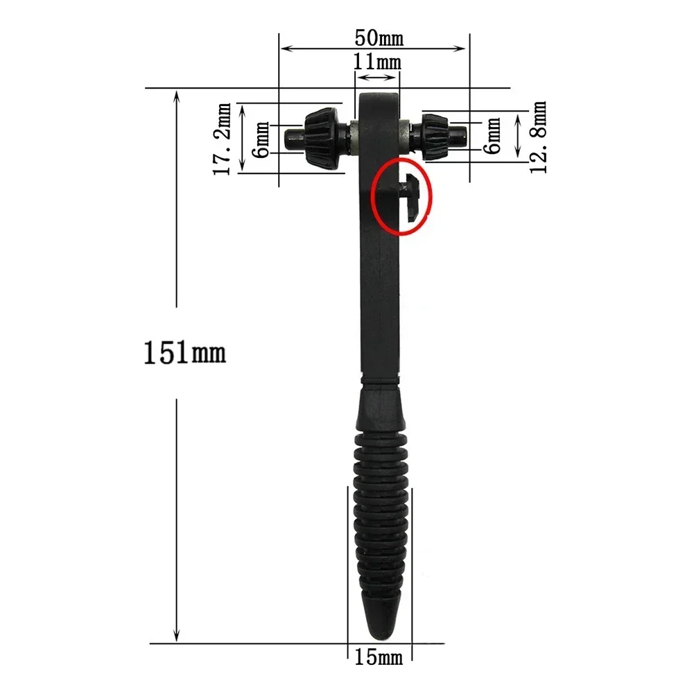 Chiave a cricchetto nuova di zecca 150mm 1pc 2 In 1 mandrino per trapano nero per trapani elettrici plastica antiscivolo/gomma/45 # ferro