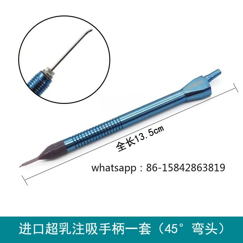 Ophthalmic Phacoemulsification Handpiece, IA Handle with Straight/Bent 45°, MTP Blue Sleeve Cap, Microscope Surgical Instrument