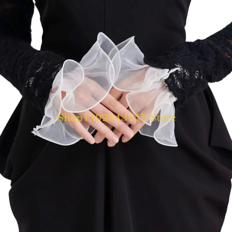 Colar falso da decoração destacável amigável do pescoço 49MC com projeto Ruffled do laço