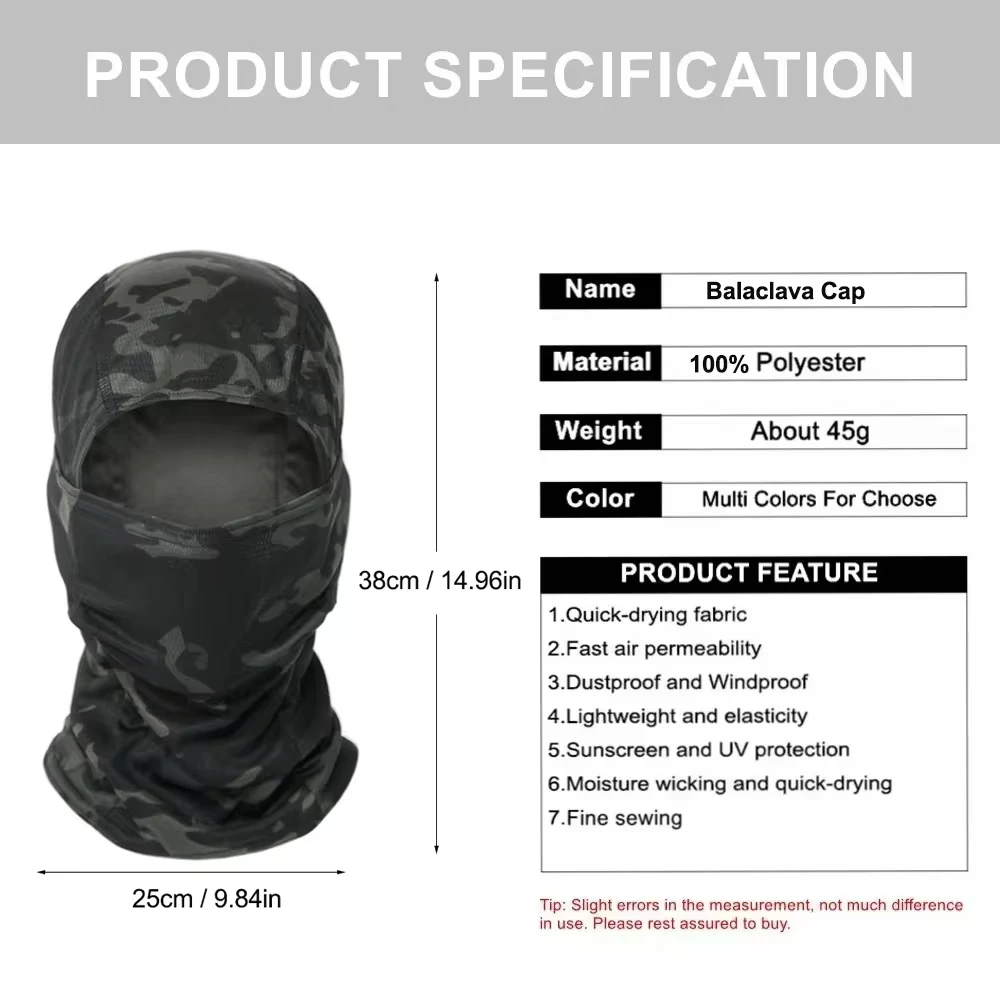 2026 New 12 Colors Camouflage Balaclava Full Face Mask Cycling Motorcycle Helmet Inner Cap Hunting Hiking Ski Outdoor - view 3
