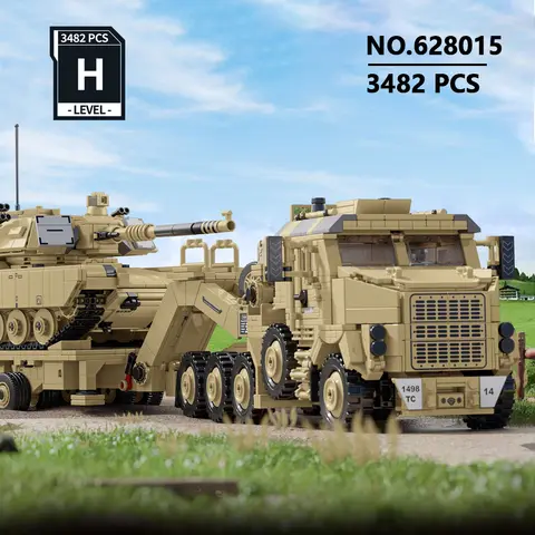 3482 delar, byggklossar för tunga fordon med stridsvagnar, modell av bepansrat transportfordon M1070, samling för vuxna 8 best sales qy-leksaker - №5