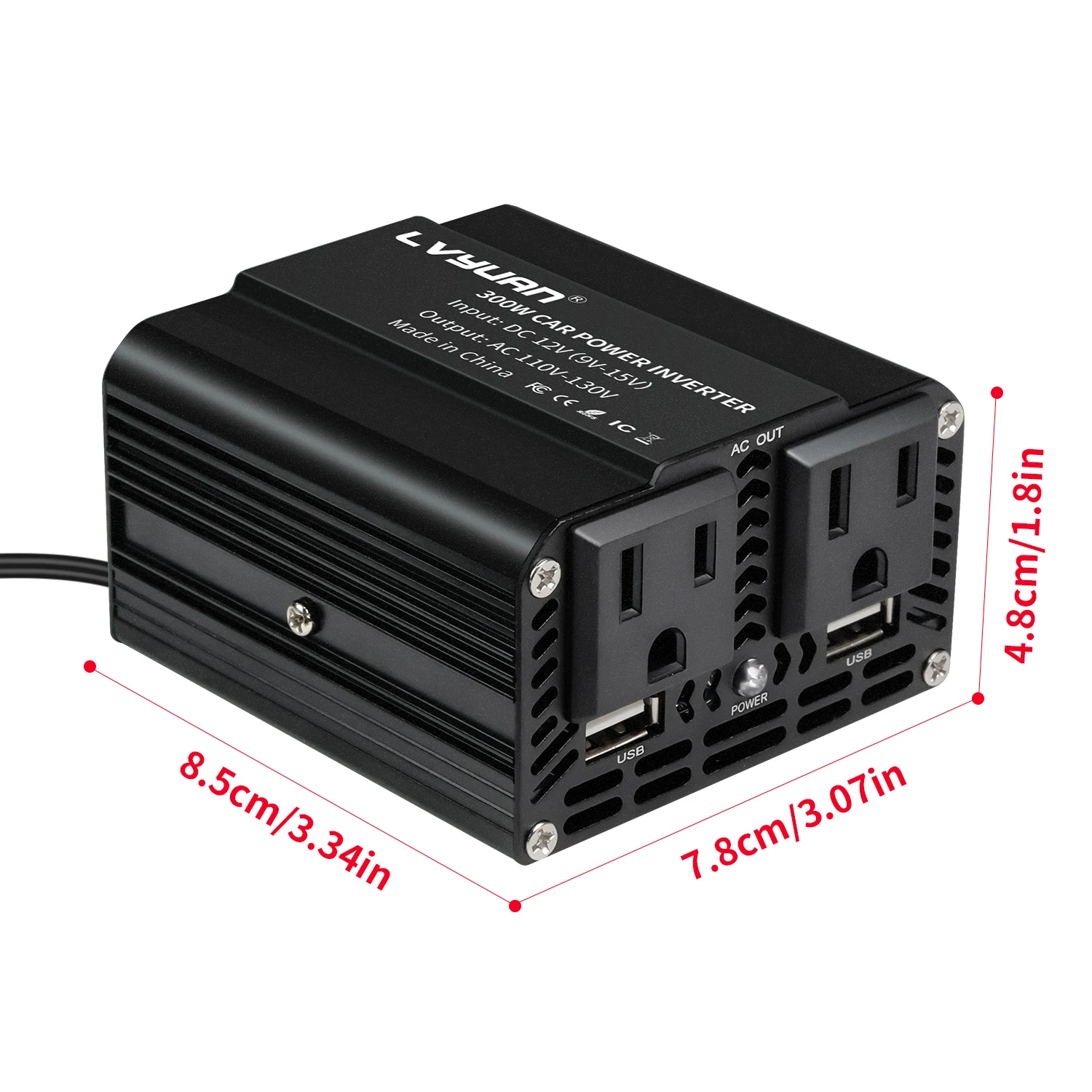 500 واط/300 واط سيارة العاكس DC12V AC110V تحويل الطاقة عاكس صغير محمول مع USB 5 فولت 3.1A الناتج مقبس الولايات المتحدة