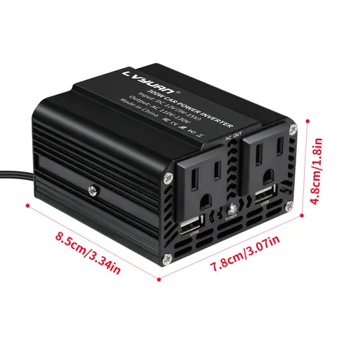 500W/300W Car Inverter DC12V AC110V Power Conversion Mini Portable Inverter With USB 5V 3.1A Output US Socket