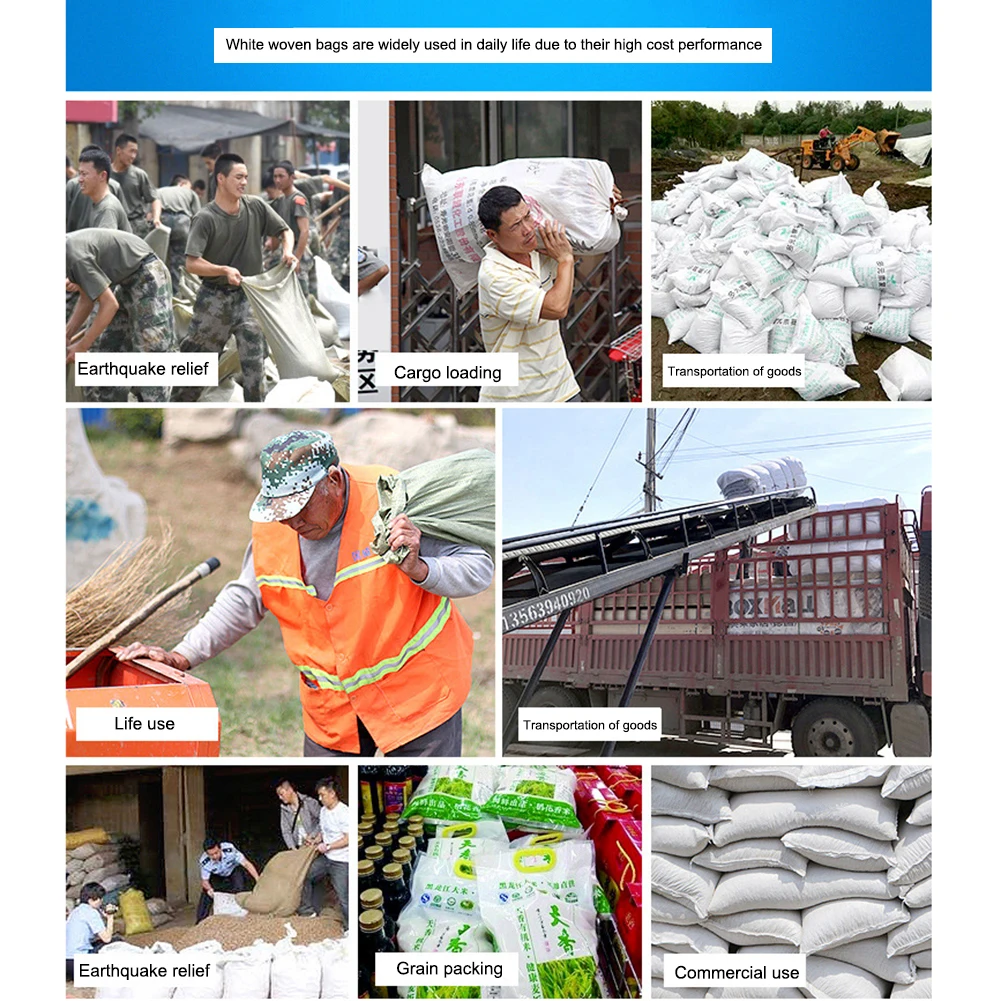 Thickened Flood Water Control Sand Bag UV Resistant Sandbag (White 10pcs)