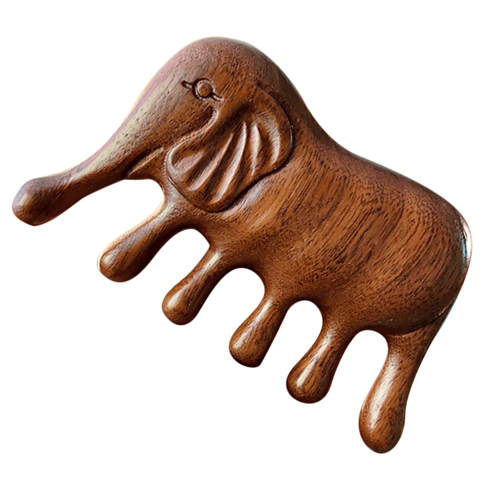 Sandelhout Grove Massage Kam Hoofdhuidverzorging Kam Olifant Vorm Haar Massage Tool Antistatische Hoofdhuid Massager