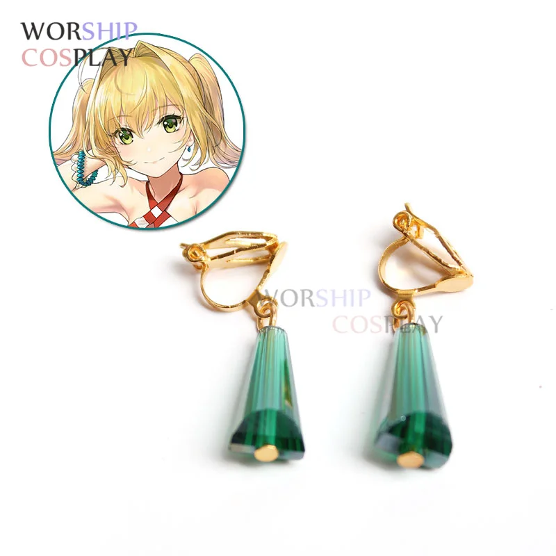 Nero Claudius Cosplay Ear Clip Japanese Anime FGO Woman Cosplay Costume Swimwear Cosplay Clip Earrings