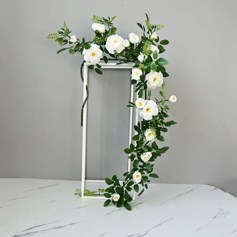 138CM Artificial Rose Vine Wedding Decoration Vine Rose Shopping Mall Air Ceiling Conditioning Decoration Silk Flower
