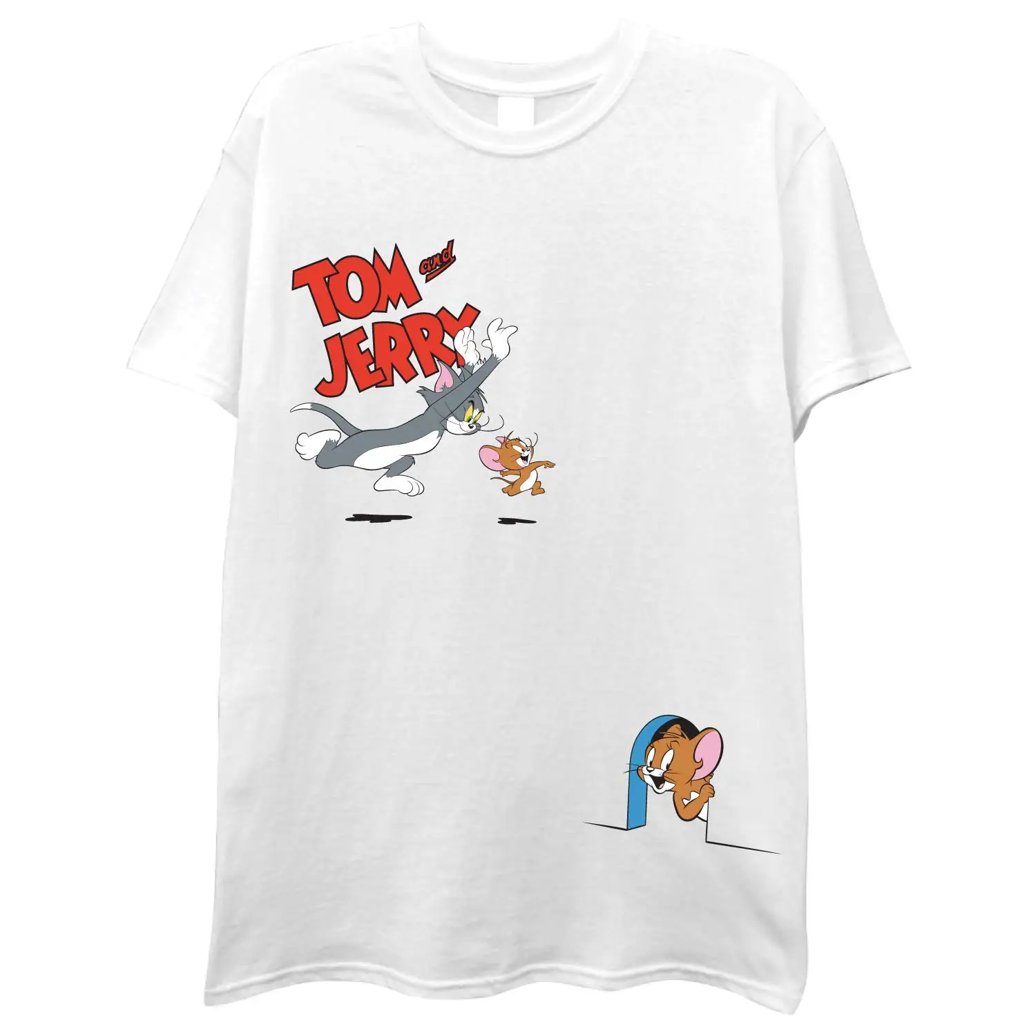 Women Maternity Clothes  Tom & Jerry Battle Shirt - Classic Hanna-Barbera Tee - Vintage Cartoon Multi Print Short Sleeve T-Shirt