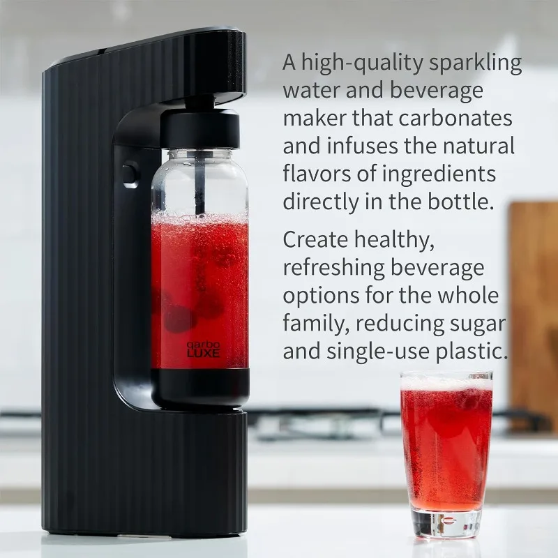 Twenty39 qarbo LUXE Premium Metal Sparkling Water Maker Machine - Soda Beverage Carbonator for Home