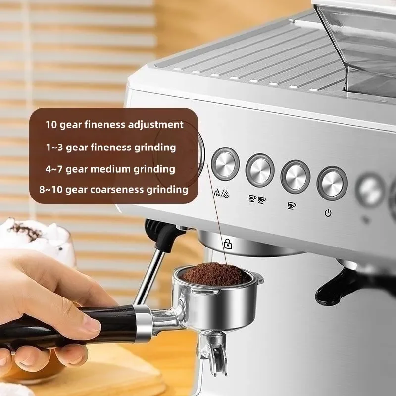 Fully Automatic Espresso Machine Multi-function Coffee Machines 20Bar High Pressure Coffee Bean Grinding Machine Steam Foam Milk