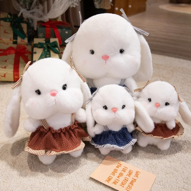 

Мягкое уютное плюшевое платье кролика с круглым лицом, мягкое уютное мультяшное платье, маленькая белая кукла-кролик, нежная детская кукла, красивый подарок