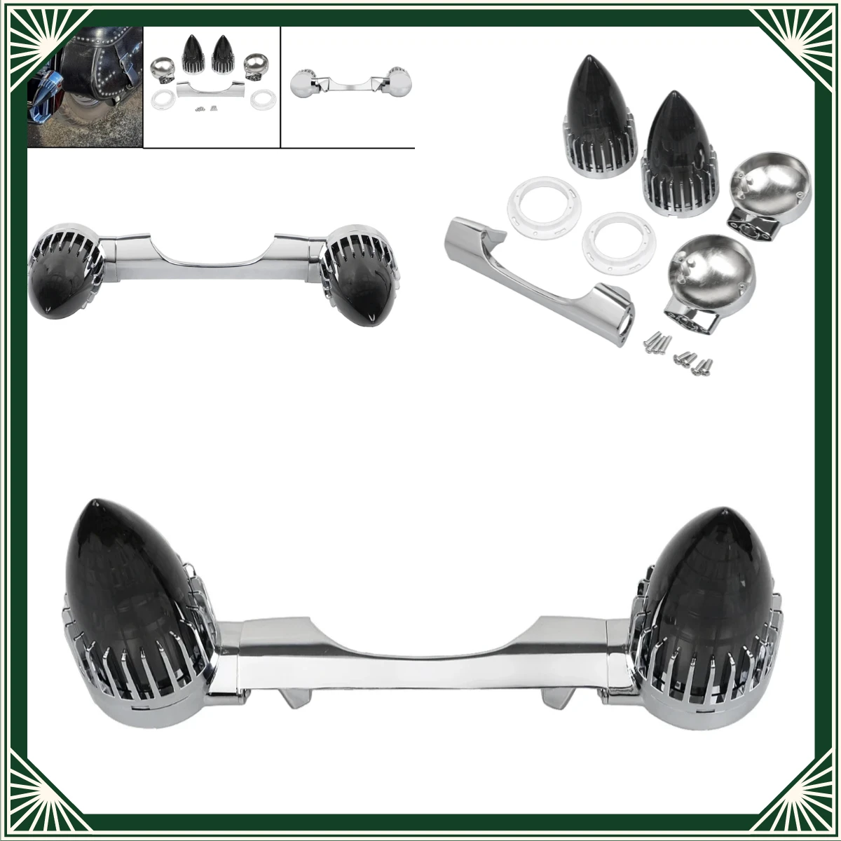 Motorcycle Rear Turn Signal Bar Smoke Lens Cover For Harley Heritage Softail FLST FLSTC FLSTN Touring Road King Accessories