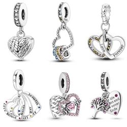 925 Sterling Silver Romantic Love HeartShape Series Charms Beads Fit Original Fine Bracelets S925 DIY Jewelry Gifts Accessory