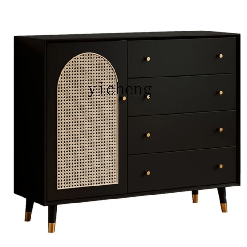 

Zk Solid Wood Rattan Chest of Drawers Bedroom Storage Chest of Drawers Living Room Storage Drawer Sideboard Cabinet