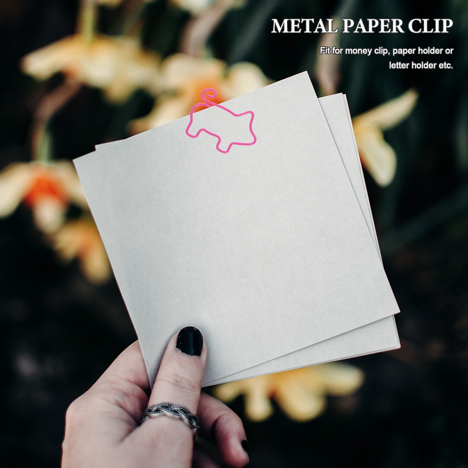 

100pcs Pig Shaped Metal Paper Clips Colorful Office School Supplies Decorative Files Holder Strong Paperclip For Money
