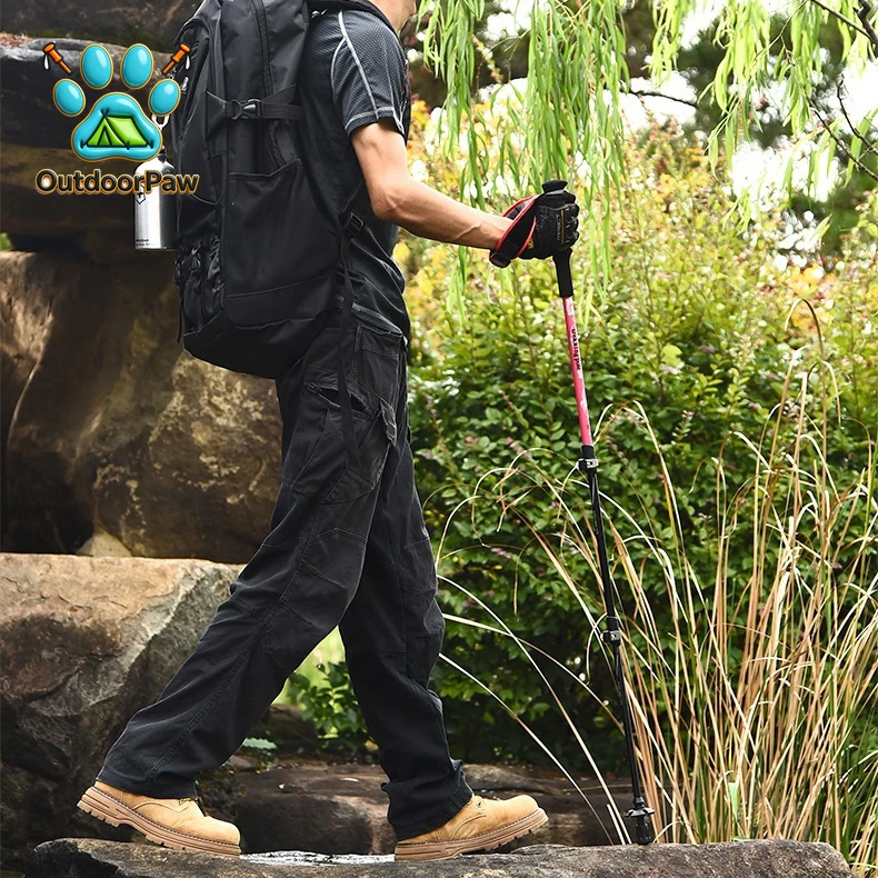 Compact folding trekking pole - Durable aluminum trekking pole with mud basket, suitable for camping and backpacking
