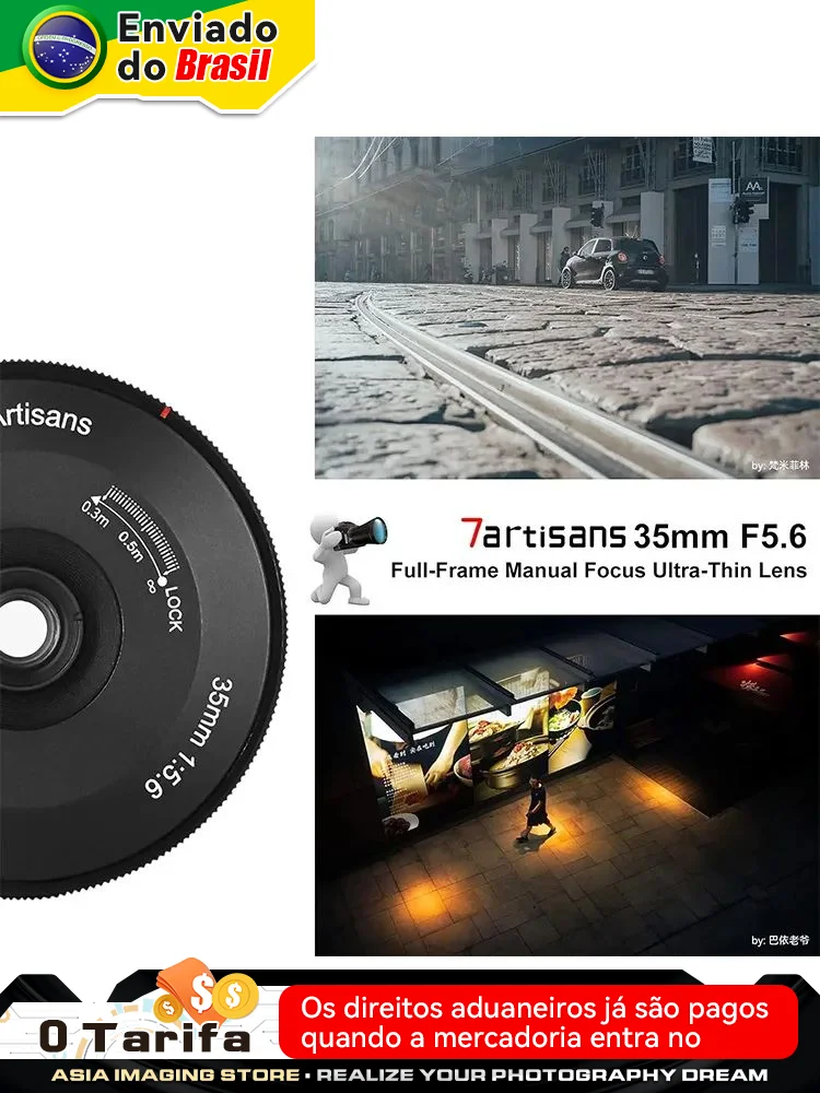 7artisans 35mm F5.6 Full Frame Manual Ultra-Thin Pancake Lens for Leica L M M10 Sony E A7S A6000 Nikon Z Z50 Cameras Lens