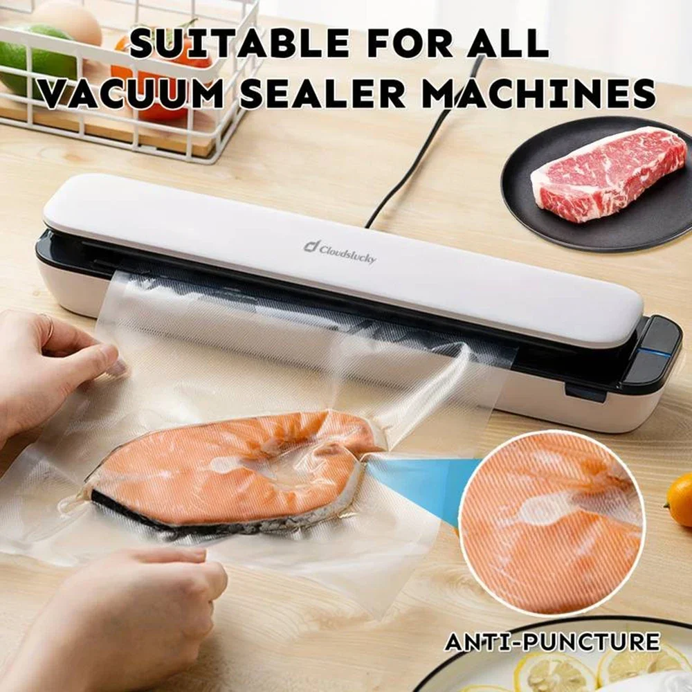 50 Premium Vacuum Sealer Bags, Food Freshness and Storage, Reusable, BPA-Free Vacuum Sealer Storage Bags,Kitchen Organizer