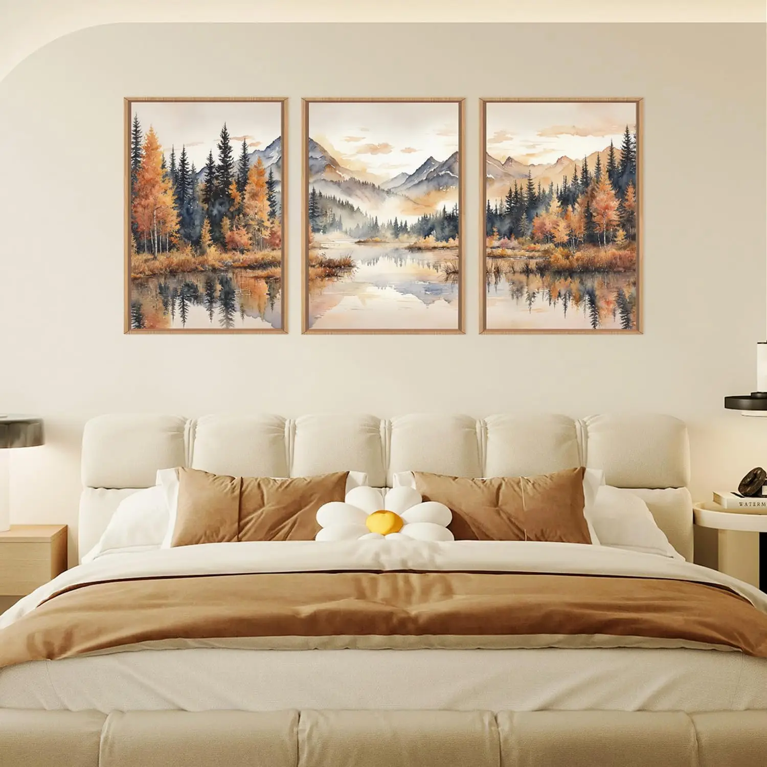 3pcs Natural Fog Forest Wall Decor Autumn Landscape Wall Paintings Canvas Art Living Room Bedroom Dining Room Home Decoration
