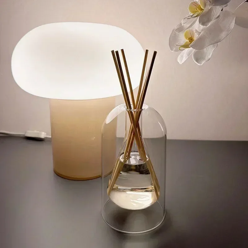 200/130ml Aromatherapy Diffuser Bottle 2 Layer Glass Essential Oil Bottles with Reed Sticks Transaprent Essential Oil Organizer