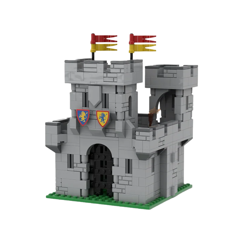 MOC bouwstenen middeleeuwse miniatuur kasteelmodel beeldjesset van 528 stuks - creatieve montagespeelgoedset, waardige collectie