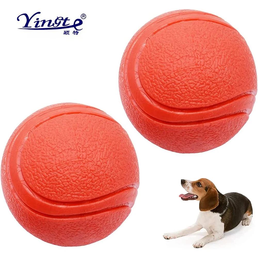 Dog Toy Ball Hard Rubber Solid Ball Non-Toxic Cleaning Teeth Durable To Chew And High Rebound Great Pet Play Training Supplies