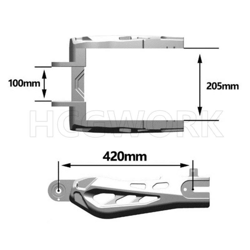 Scooter elettrico forcella piatta estesa/braccio oscillante posteriore basso sdraiato Cnc alluminio tipo squalo 42mm allungato per Niu Ms Mqis