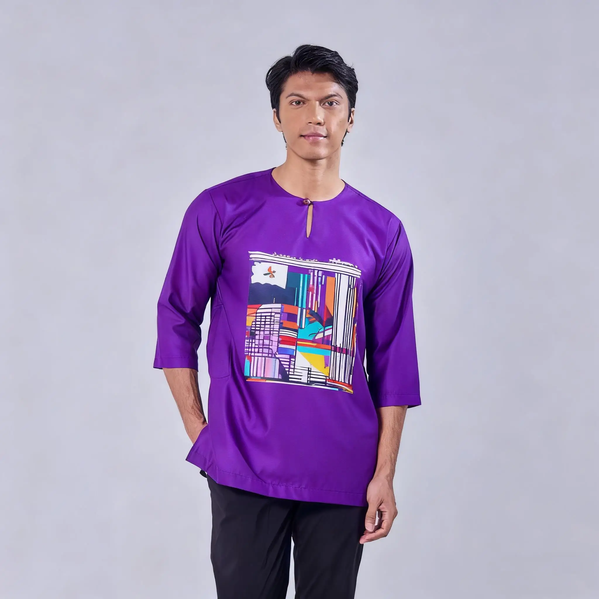 الرجال قميص مسلم فضفاض الربيع الوقوف تي شيرت غير رسمي قفطان قصيرة الأكمام Thobe قميص Ropa Arabe De Hombre ملابس مسلمة للرجل