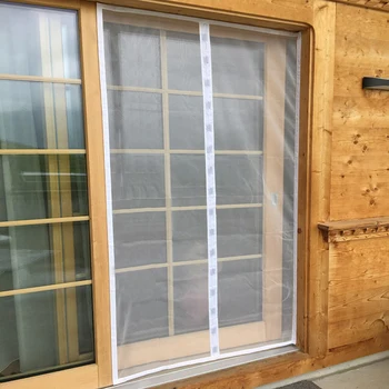 DTGJ White magnetic mosquito net door screen Anti insect invisible glass fiber Mesh custom size curtain tulle automatic closing