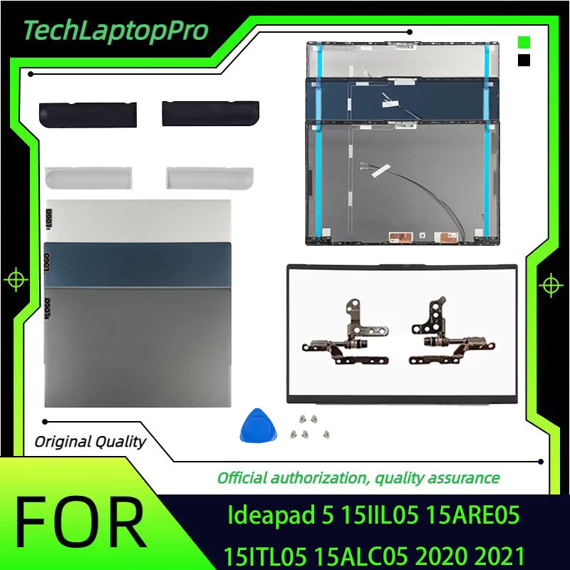 For Ideapad 5 15IIL05 15ARE05 15ITL05 15ALC05 2020 2021 LCD Back Cover Front Bezel Hinges Rear Lid Top Back Case