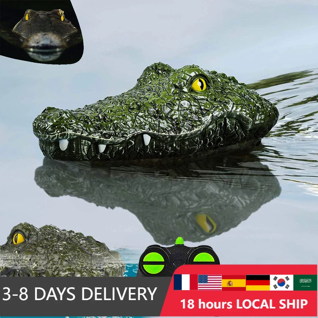 

Outdoor Water Pool Toys Gift for Kids Crocodile Boat Ship 2.4G Simulation Animal Waterproof Alligator Summer