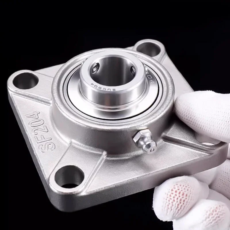 1pcs Stainless Steel Square Flange Mounted Bearing SUCF204-210 Series for Conveyor & Agricultural Machinery