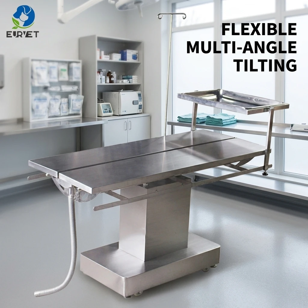 EURVET Multi-functional Pet Surgery Table Electric Lifting With 45° Auto Tilting And Manual Lateral Adjustment Vet Equipment