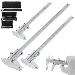 1pc 150mm 200mm 300mm vernier caliper métrica imperial escalas duplas corrediça de aço carbono vernier caliper régua calibre ferramentas medida